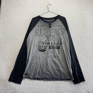 Y2K Ruffen Long Sleeve Tee Faded Gothic Cyber Affliction Grunge Alt Sz XL
